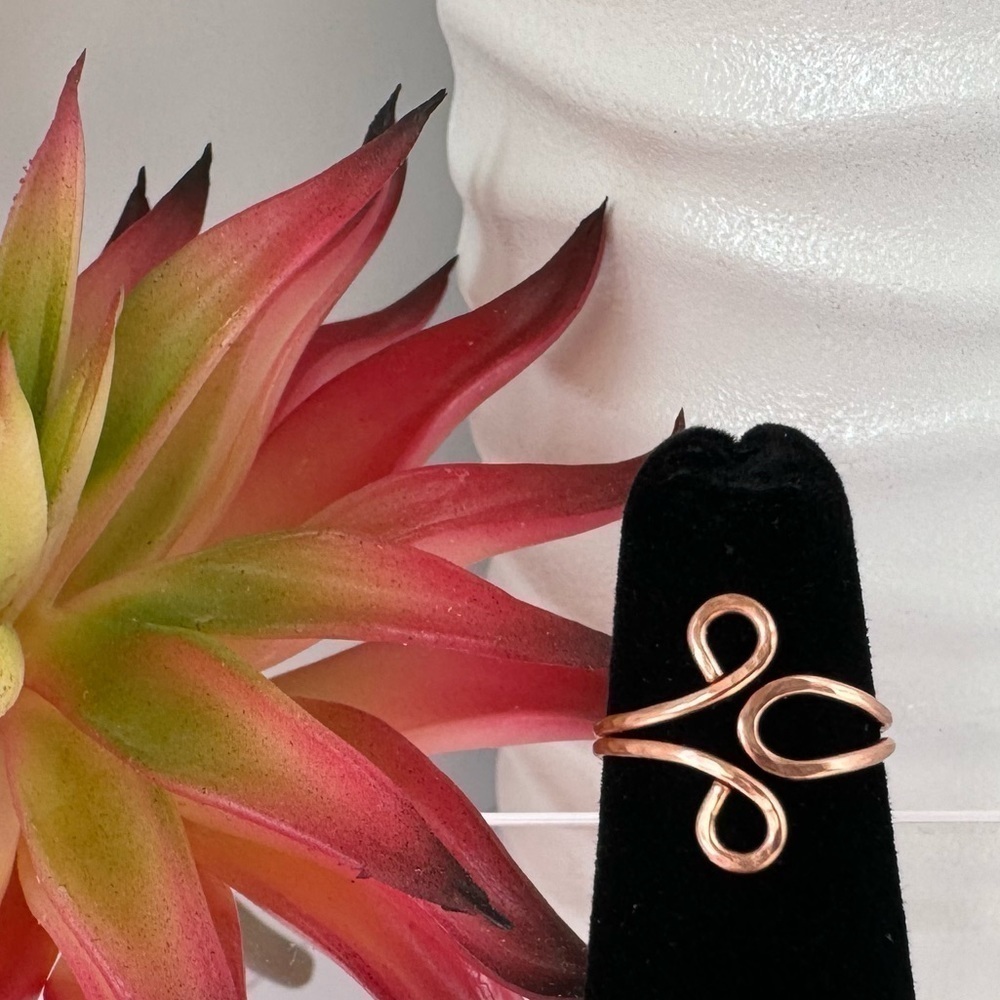Copper Toe Ring Adjustable - Picture 5 of 13